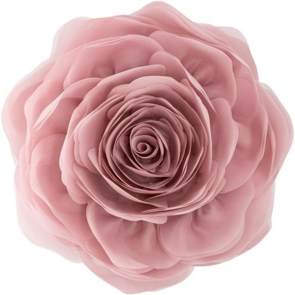 Round Flower Throw Pillow Cover 12x12 Dusty Pink Decorative Rose Cushion for Bed